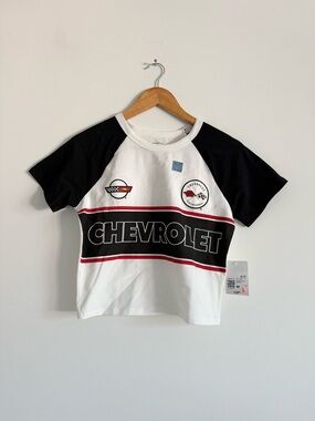 F21 crop top racing baby tee